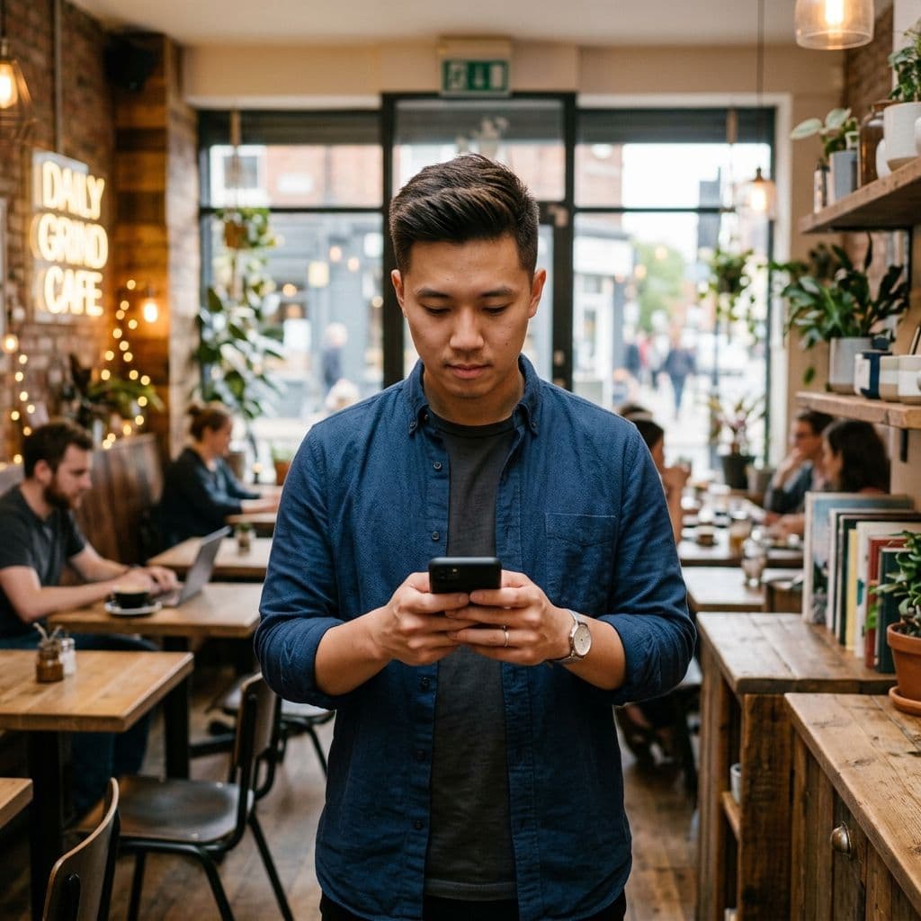 Client utilisant l'application mobile